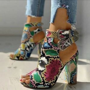 ❌SOLD❌Jolimall Multicolor Rainbow Snake Skin Heels Size 9